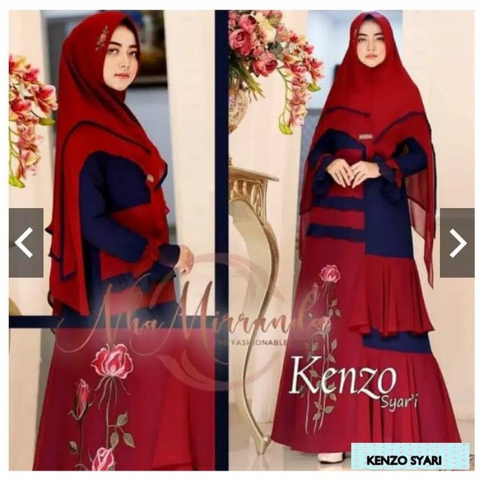 Langsung Order kenzo syari baju wanita muslim - Merah Murah