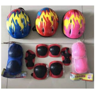 Full Set Pelindung Lutut/Siku/Tangan + Helm Dekker