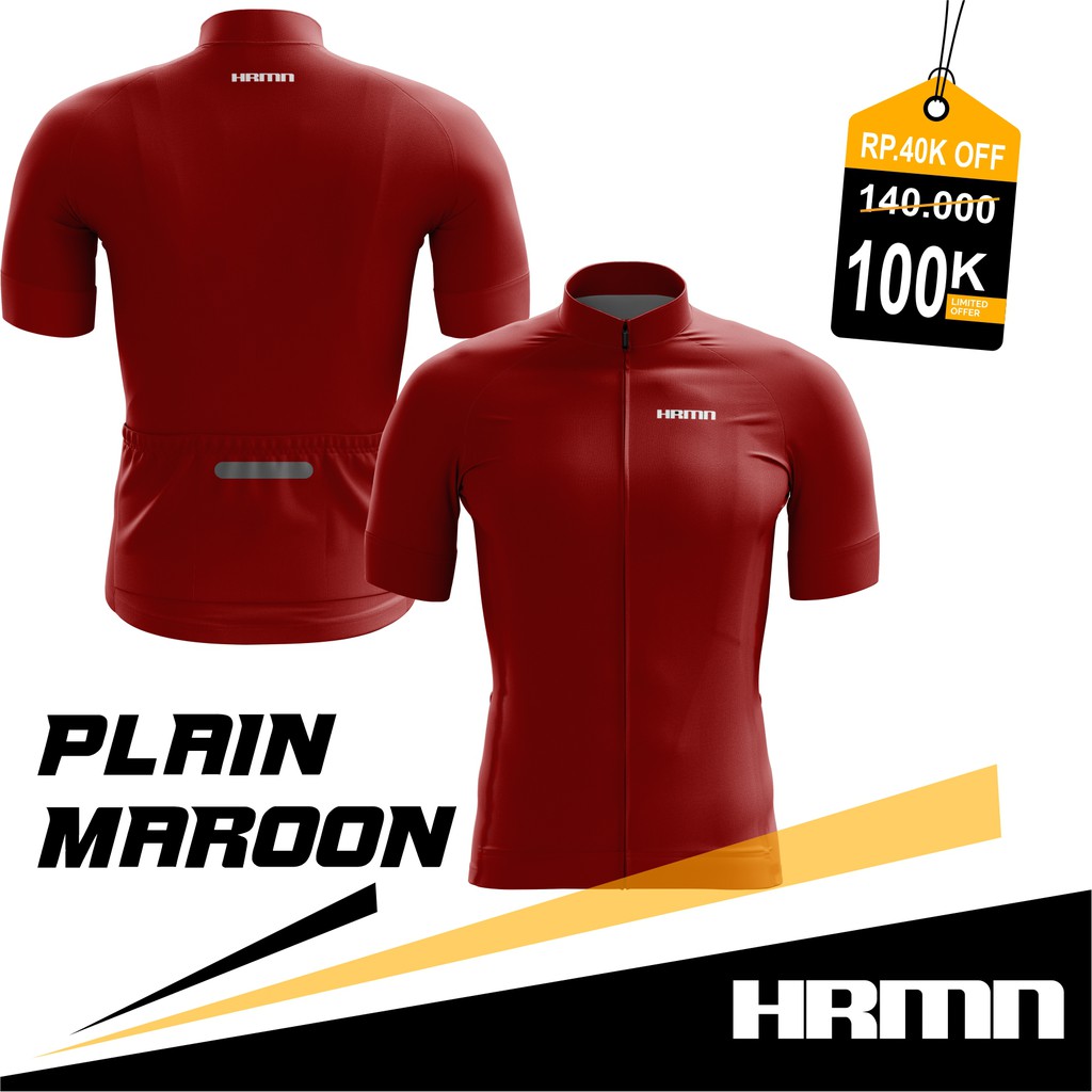 Jersey Road Bike / Jersey Roadbike - HRMN Plain Maroon