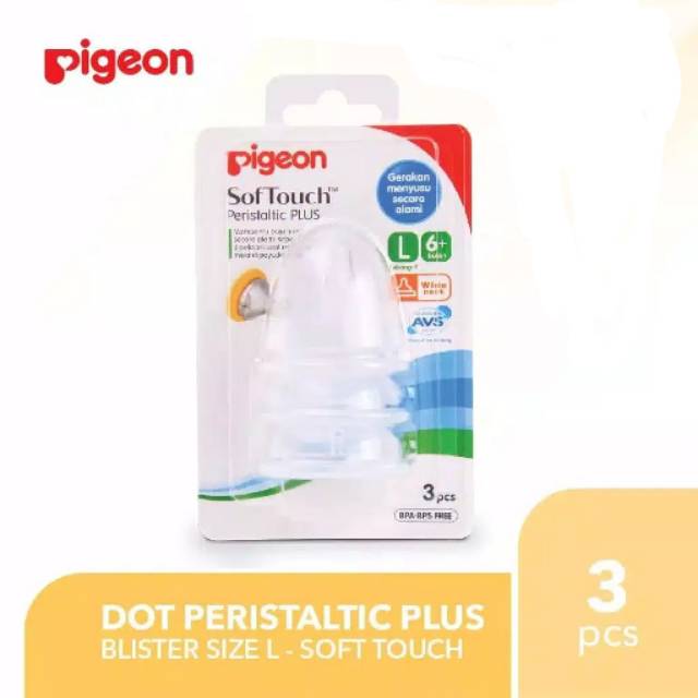 OliveShop ❤ Pigeon Peristaltic Plus Wide Neck Nipple Blister (Isi 3) Dot Pengganti