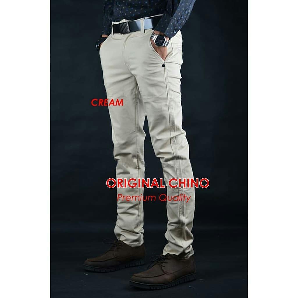 CHINO PANJANG PRIA cream CINO CHINOS PANTS SLIM FIT Khaki mocca long pant chino skinny cowok