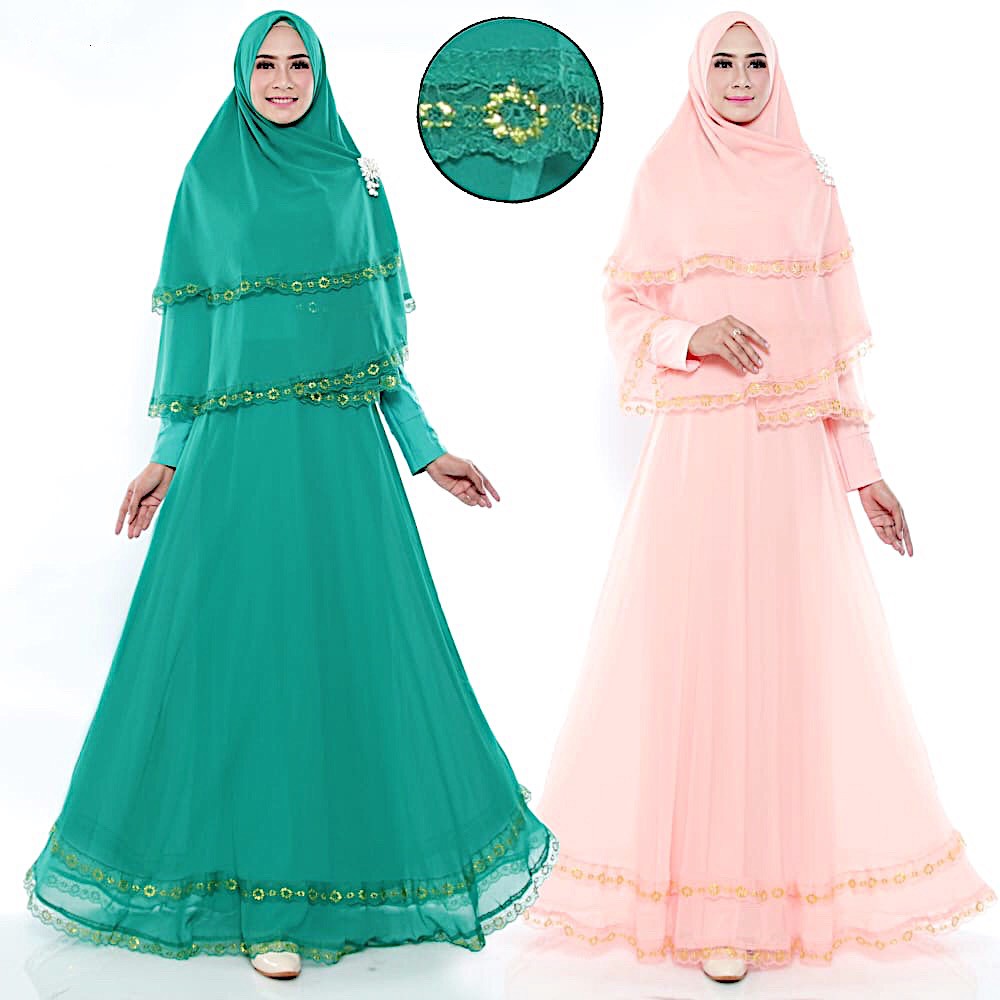 Gamis Syari Set Jilbab Polos