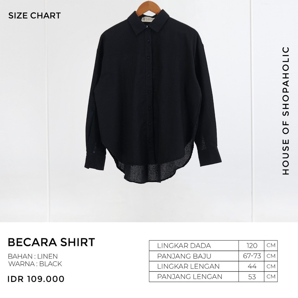 Hosofshopaholic - BECARA SHIRT - Pakaian Wanita - Atasan - Basic Shirt - Kemeja Wanita - Kemeja Linen - Allsize-7