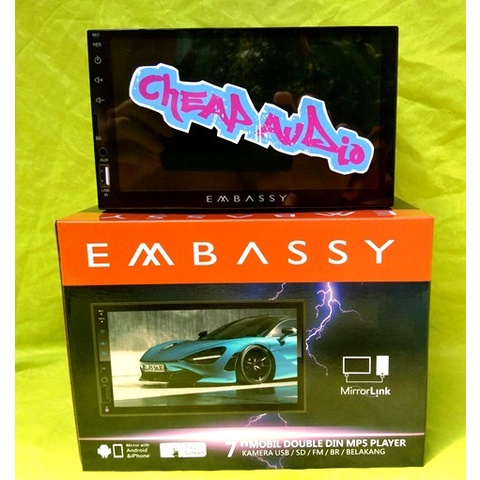 Double Din 7 Inchi EMBASSY Mirrorlink USB Bluethoot Mp4 Multimedia Player