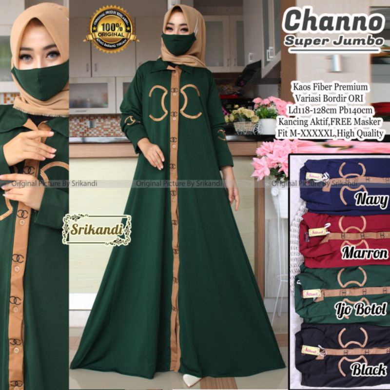 Channo super jumbo by cantique / gamis jumbo / baju super jumbo / gamis kekinian