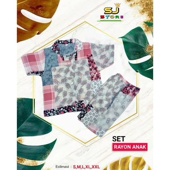 Set Rayon Anak /Stelan Rayon Anak/Stelan Anak Kekinian 1-10 Tahun