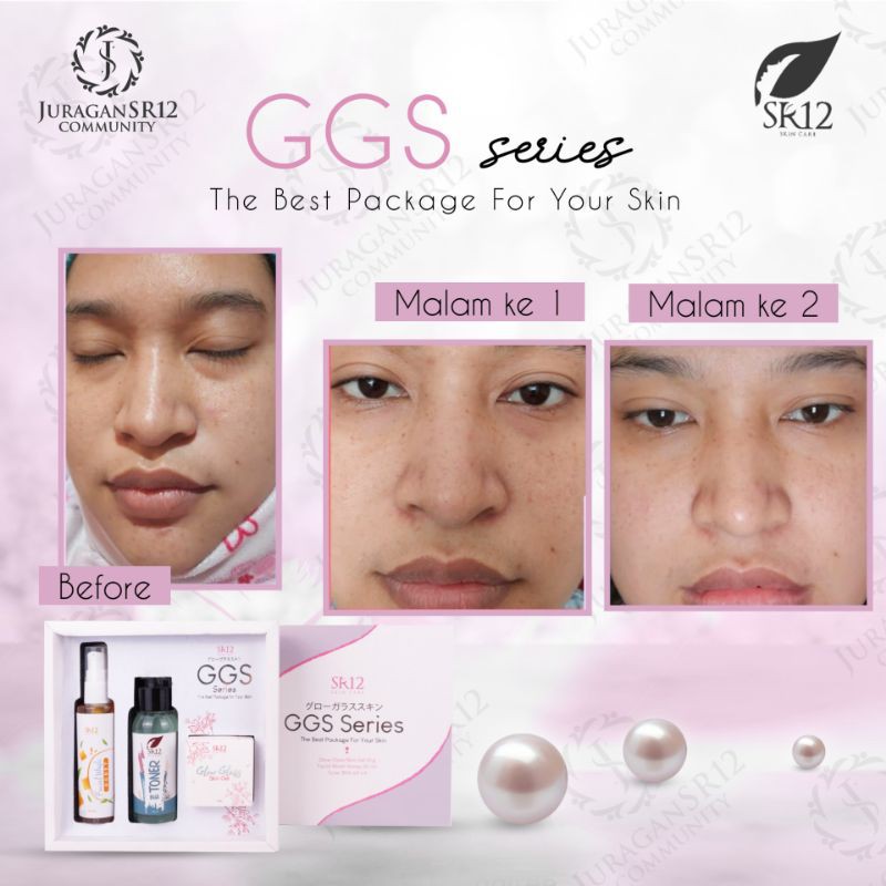 GLOW GLASS SKIN SERIES SR12 / GGS SR12 / PAKET GLOWING BPOM / MENCERAHKAN &amp; MENGHILANGKAN FLEK HITAM