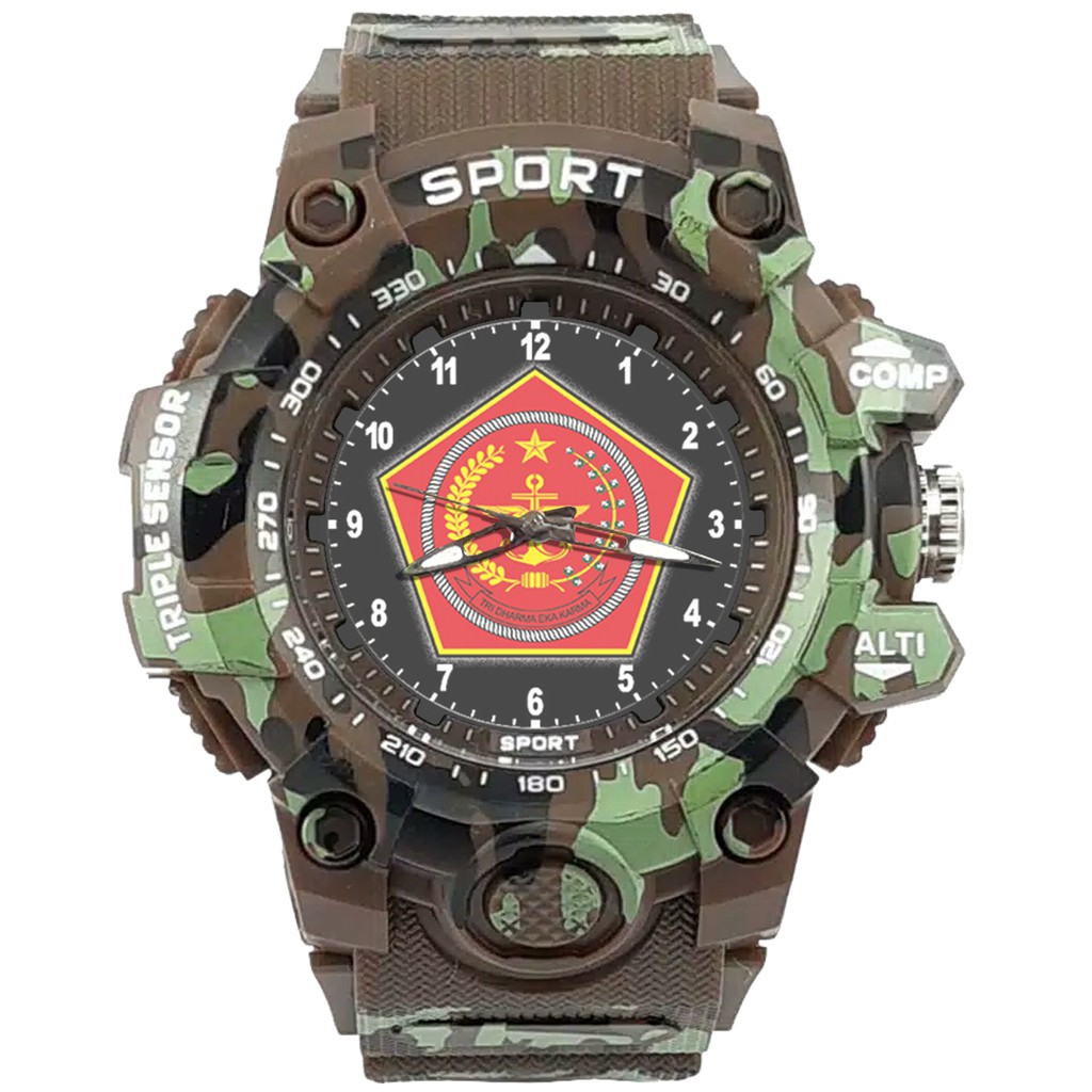 {Istimewa} Jam Tangan TNI - Coklat Army Water Resistant