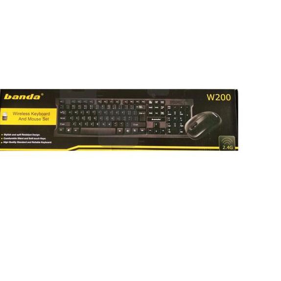 ☄ Bluekomputer - Keyboard Wireless dan Mouse Set Banda W200 / KEYBOARD WIRELESS BANDA - ➼