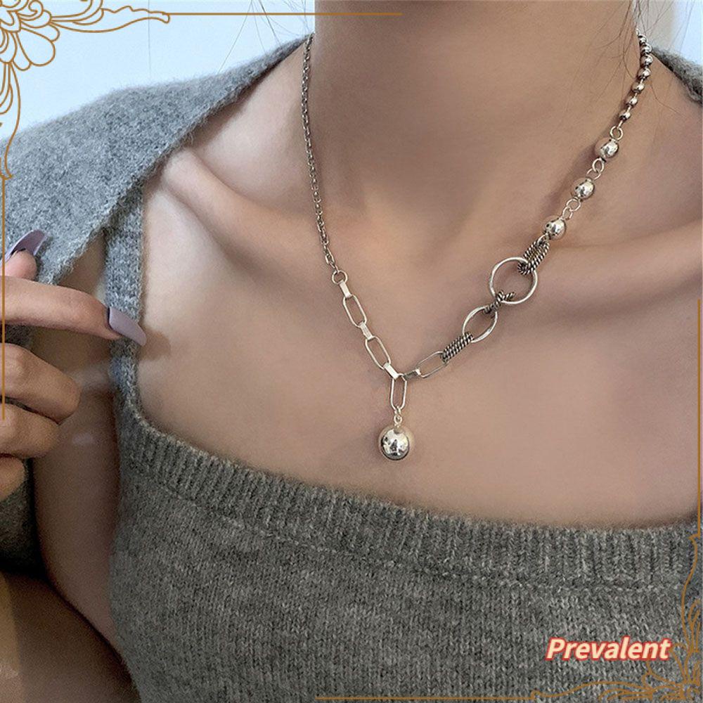 Kalung Rantai Silver Vintage Simple Untuk Pasangan / Pria / Wanita