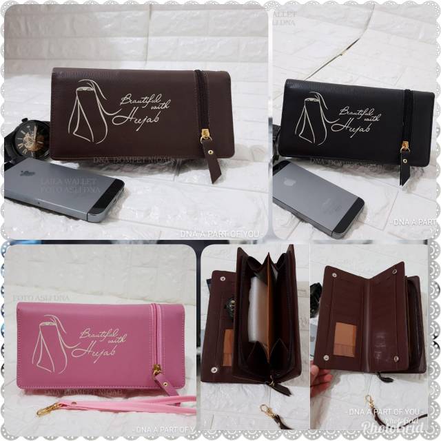 Dompet ziper seri hijab / dompet lipat /dompet panjang