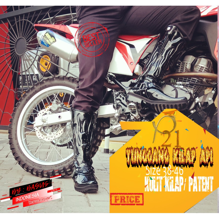 P21 / SEPATU TUNGGANG LANTAS / KILAP API