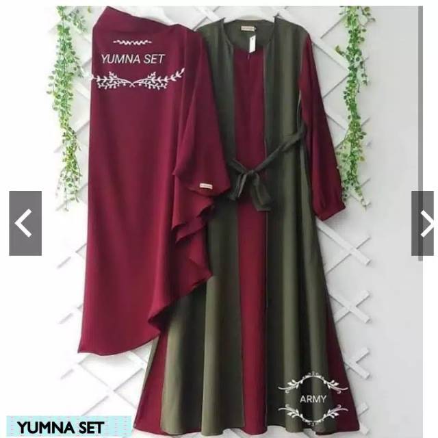 Yumna Set | Pakaian Muslim | Pakaian Syari | Gamis Dewasa | Pakaian Wanita | Gamis Syari