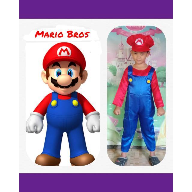 Super Mario Bros-Baju Kostum Mario-Baju Karakter Mario