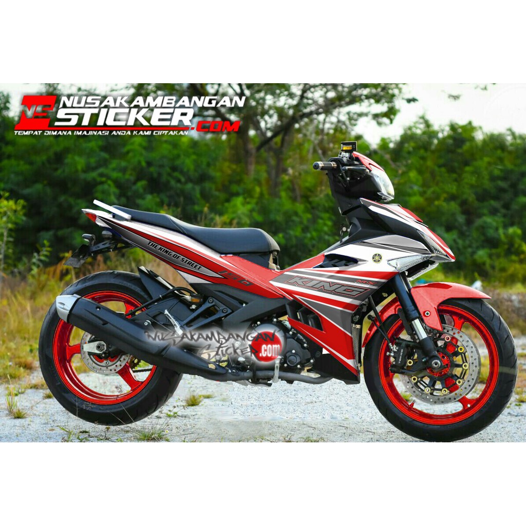 Decal Stiker Motor Yamaha Jupiter MX King 150 Full Body Merah Putih Grafis Racing Team Sticker Custo