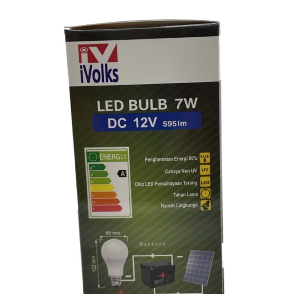 Lampu bohlam LED bulb DC 12V 7W COCOK BUAT SOLAR PANEL SOLAR SURYA