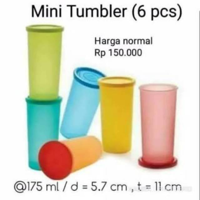 Tupperware Mini tumbler (6pcs) / gelas kecil/ gelas bayi/ gelas ASI