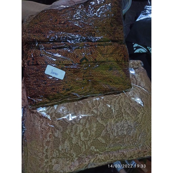 RZ - COD Set Kebaya JUMBO Ld 140cm ANDIEN SET by Zikra. Atasan brokat lapis furing dan rok plisket-6