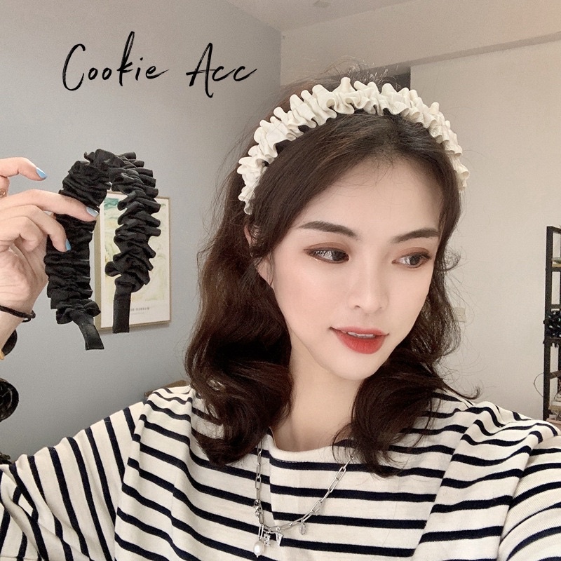 Bando Korea / Bando Wanita Scrunchies Keriting / Bando Skruncis Dai