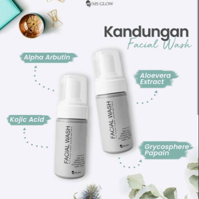 Sabun Cuci Wajah Pembersih Kotoran Dan Mengangkat Sel Kulit MatiMS GLOW - FACIAL WASH