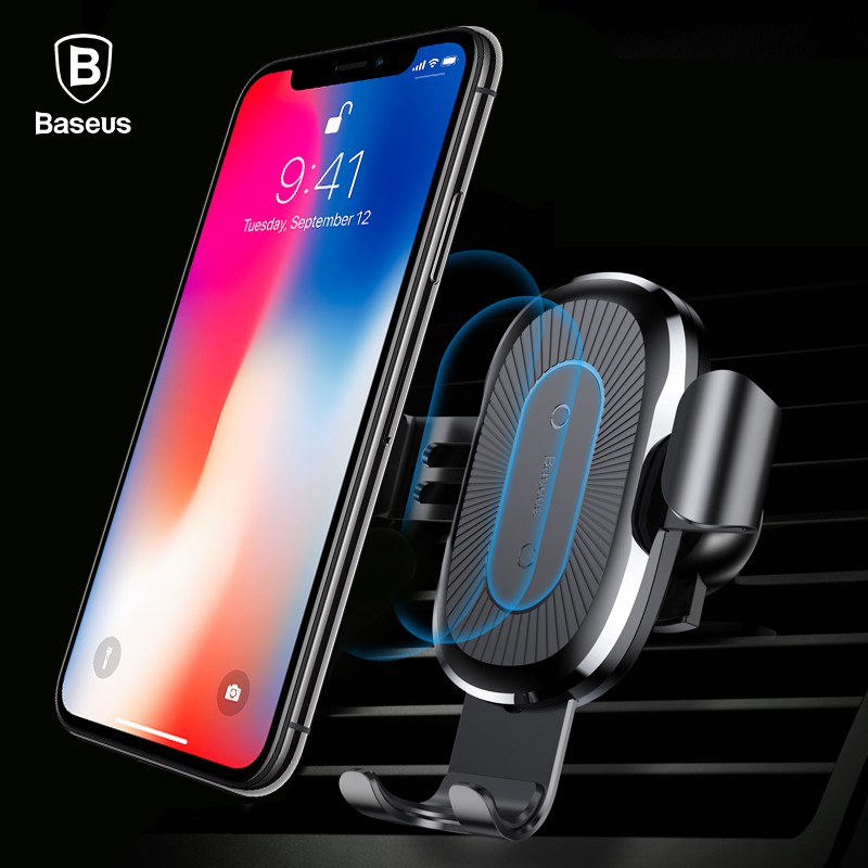 Baseus Car Holder Qi Wireless Charger - Black
