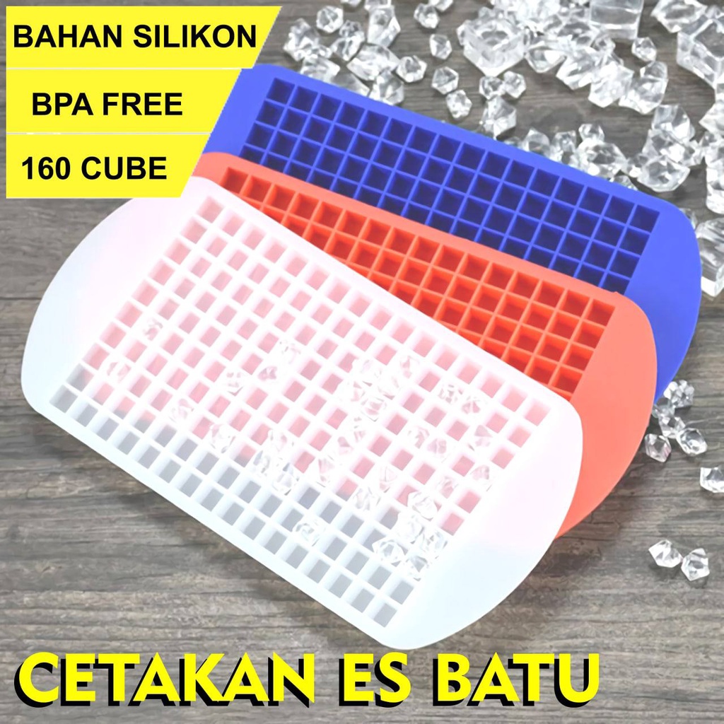 Silicone Cetakan Es Batu 160 Ice Cube Kecil BPA Free Silikon Anti Pecah Pudding Alat Cetak Karet