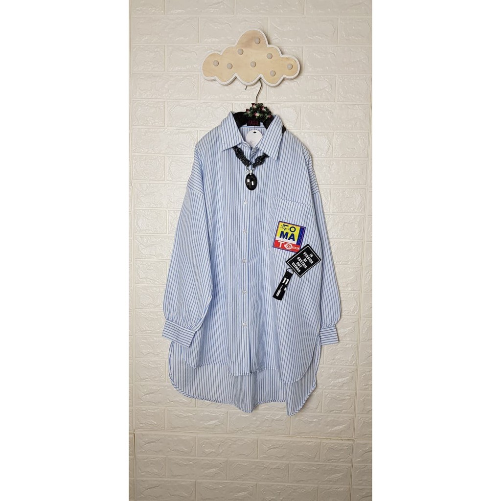 FASH - KEMEJA TUNIK FASHION WANITA SALUR KERAH MODIS OVERSIZE BESAR