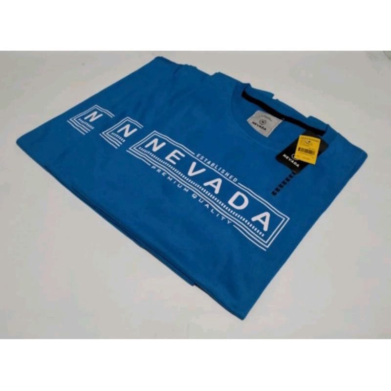 KAOS nevada Original Matahari Mall BIRU TUA SISE M,L,XL.kaos nevada pria fuul hantaq