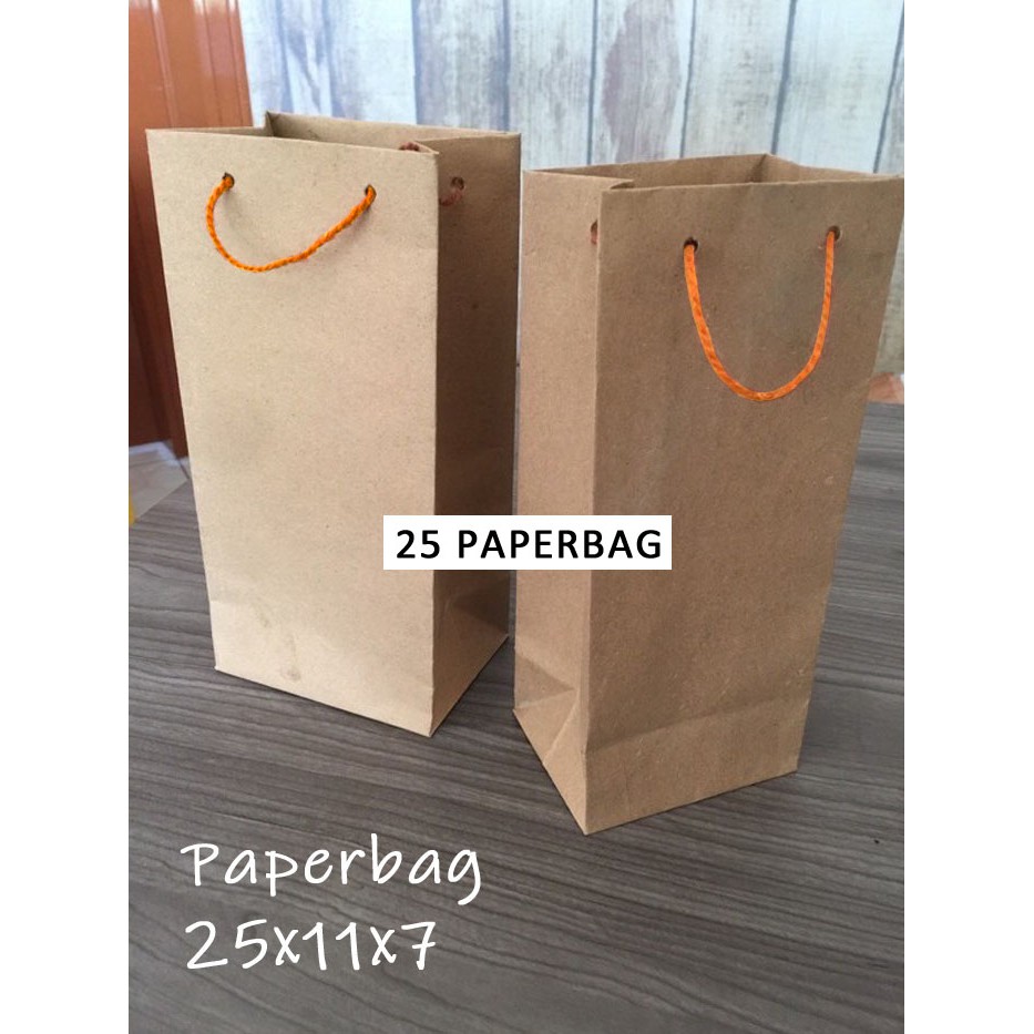 

Paper Bag Coklat Polos Packing Olshop Mini / Kantong Kertas Souvenir Wedding Cokelat Kado Custom A5