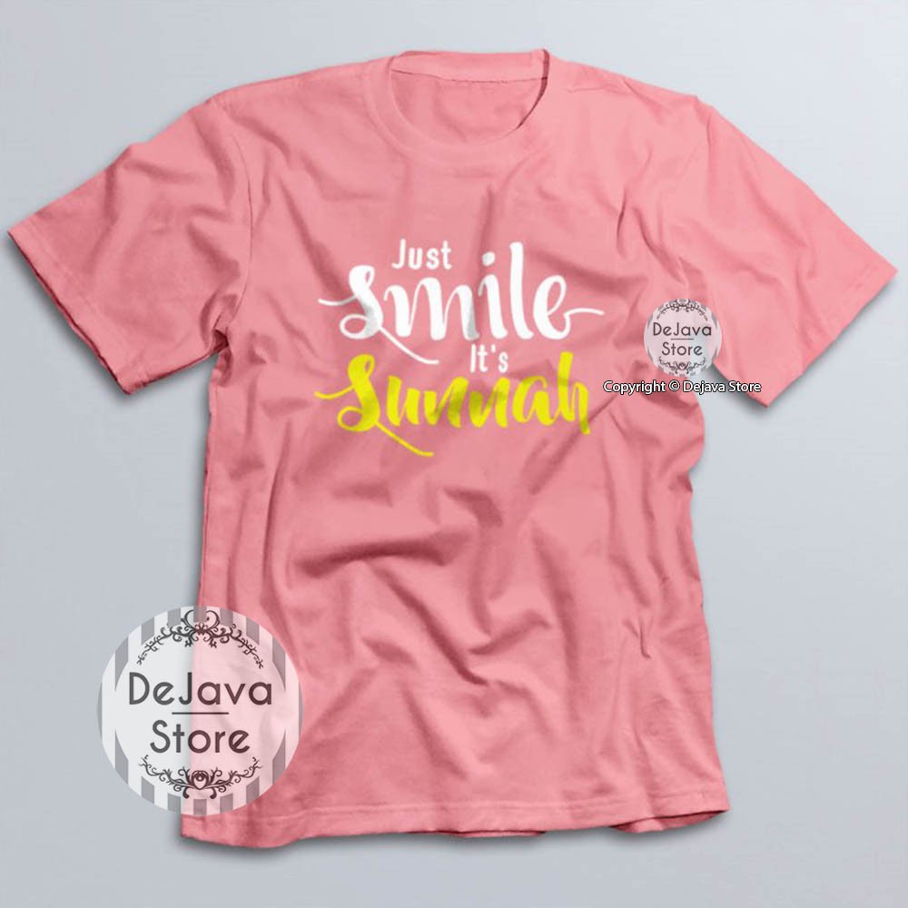 Kaos Dakwah Islami SMILE IS SUNNAH - Tshirt Baju Distro Muslim Santri Eksklusif | 014-4