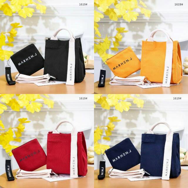 TAS SELEMPANG MARHEN J MINI RICKY SET POUCH TOTE BAG 1619