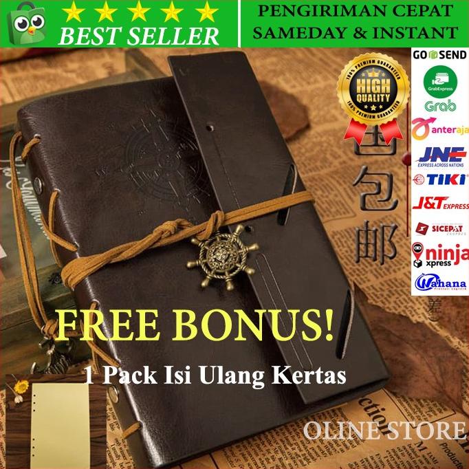 

BAYAR COD Buku Catatan Binder Kulit Retro Pirate - Coffee BERMUTU Kode 338