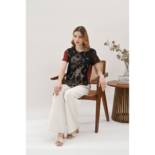 Atasan Batik 154 GG /Blouse Batik Wayang/ Atasan Batik Wanita