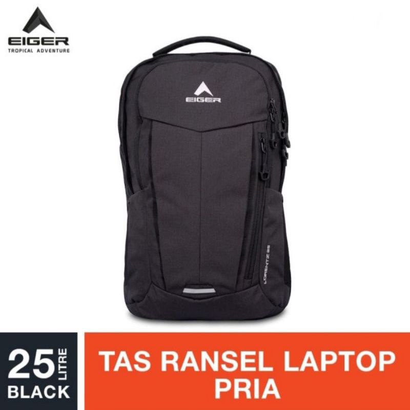 Tas Ransel Eiger1989 Lorentz Laptop Backpack Black Travel Tas Punggung Original
