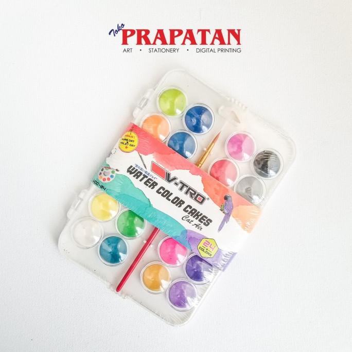 

V-TRO WATERCOLOR CAKE 24 WARNA WCC-24 / CAT AIR V-TRO