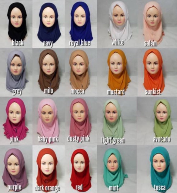 Hanaroo Hijab Jilbab Bayi, Anak (0-5 Tahun) &amp; Dewasa Kerut Bahan Jersey BA-03