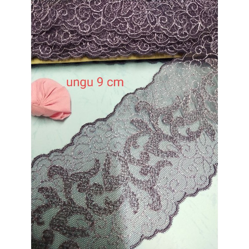 RENDA tile renda murah renda bordir tile renda mukena renda import  renda biru ungu renda baju
