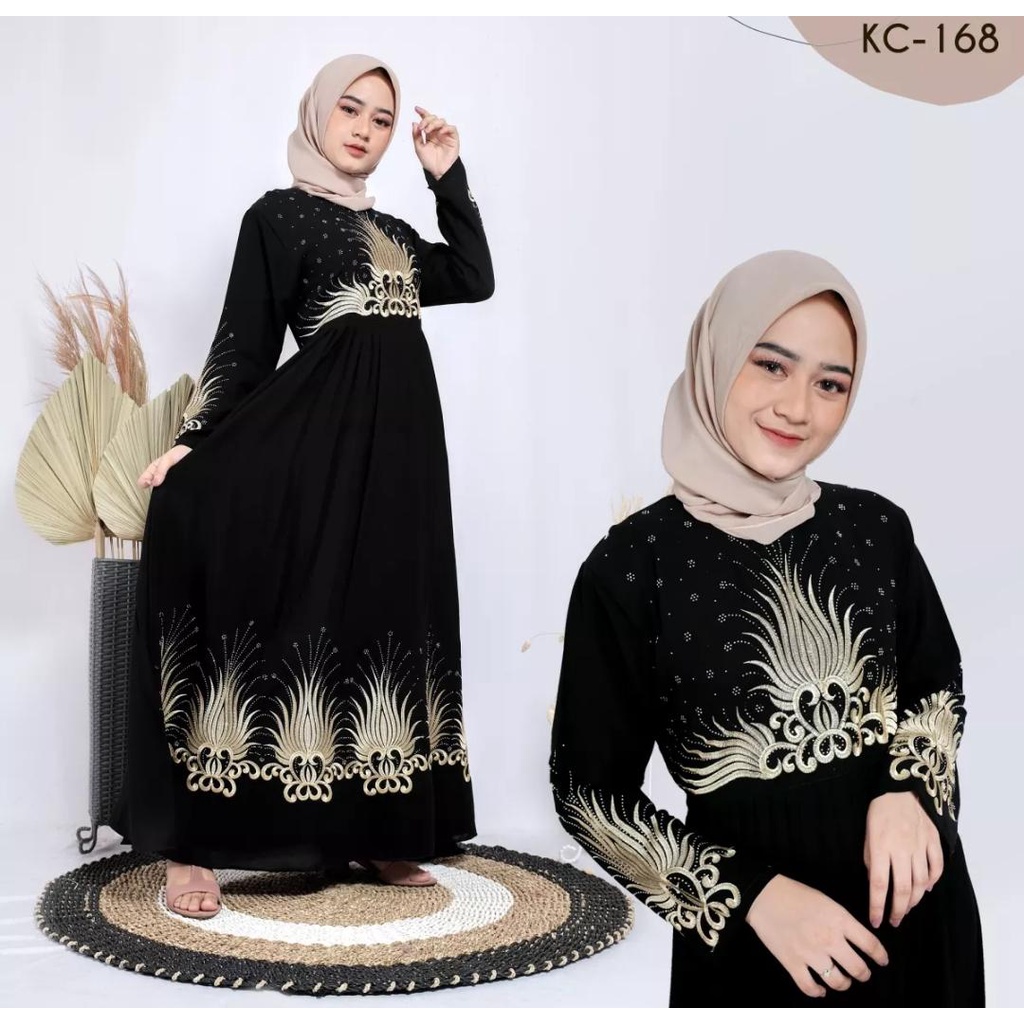 abaya arab terbaru - gamis turkey kekinian hitam tangan balon