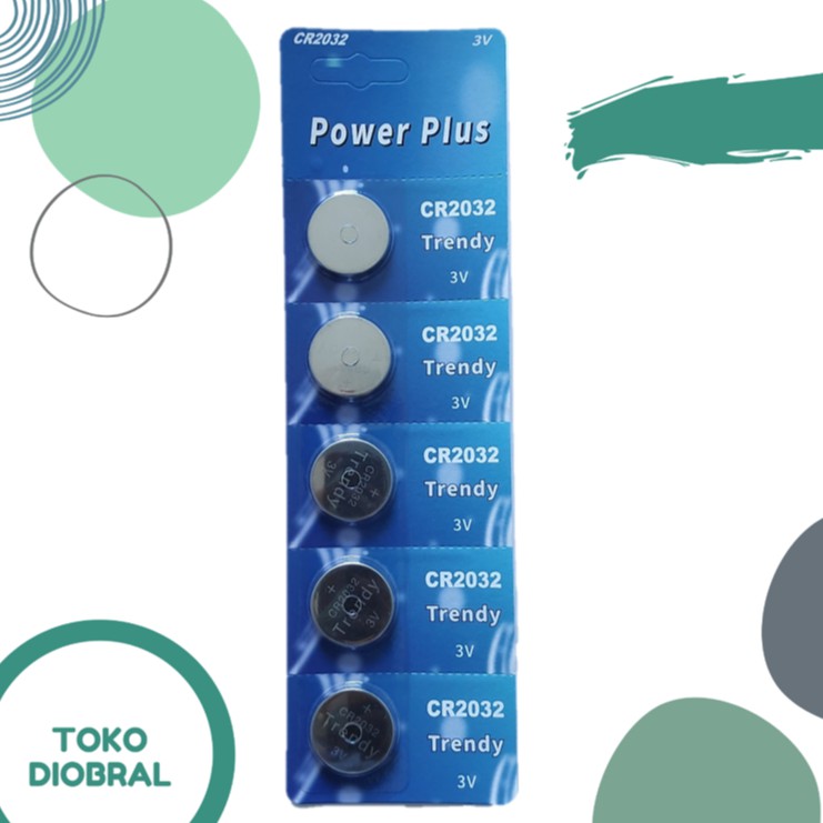 Baterai Kancing Jam CR 2032 3V Trendy 5 biji