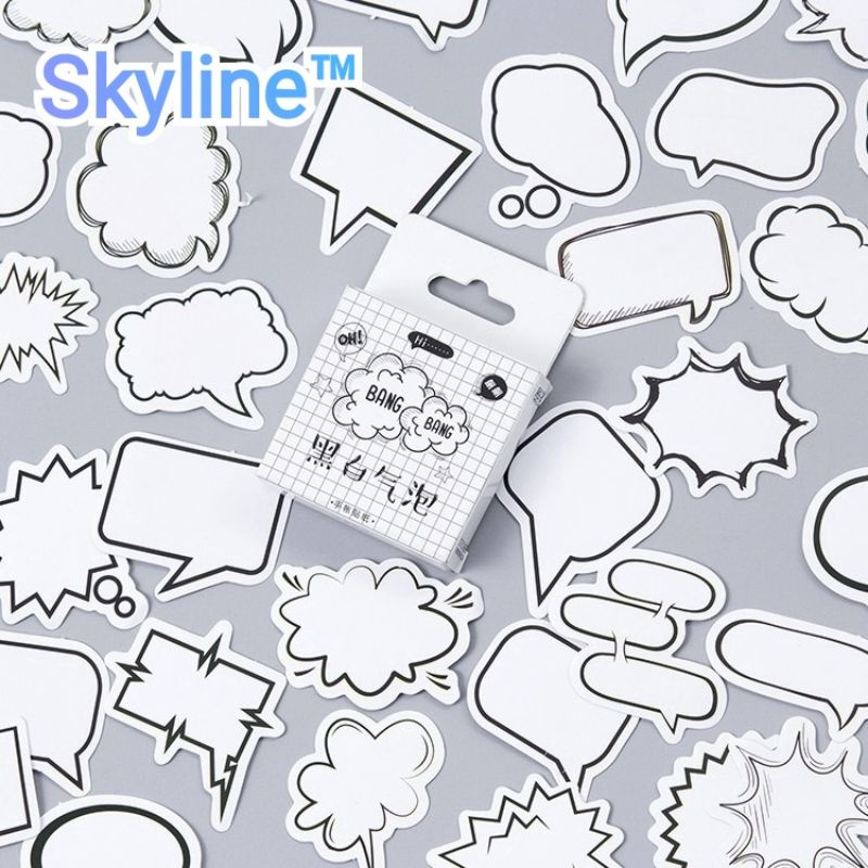 

Sticker Kiss Cut Scrap Book Journal Dengan Motif Blank Comment 45Pcs