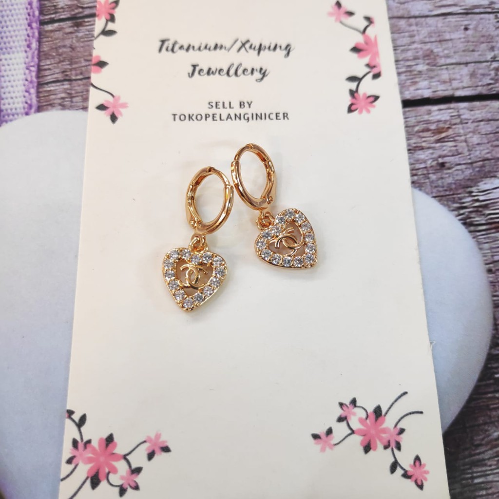 Anting Xuping Jurai Panjang Permata Love Aksesories wanita Tokopelanginicer