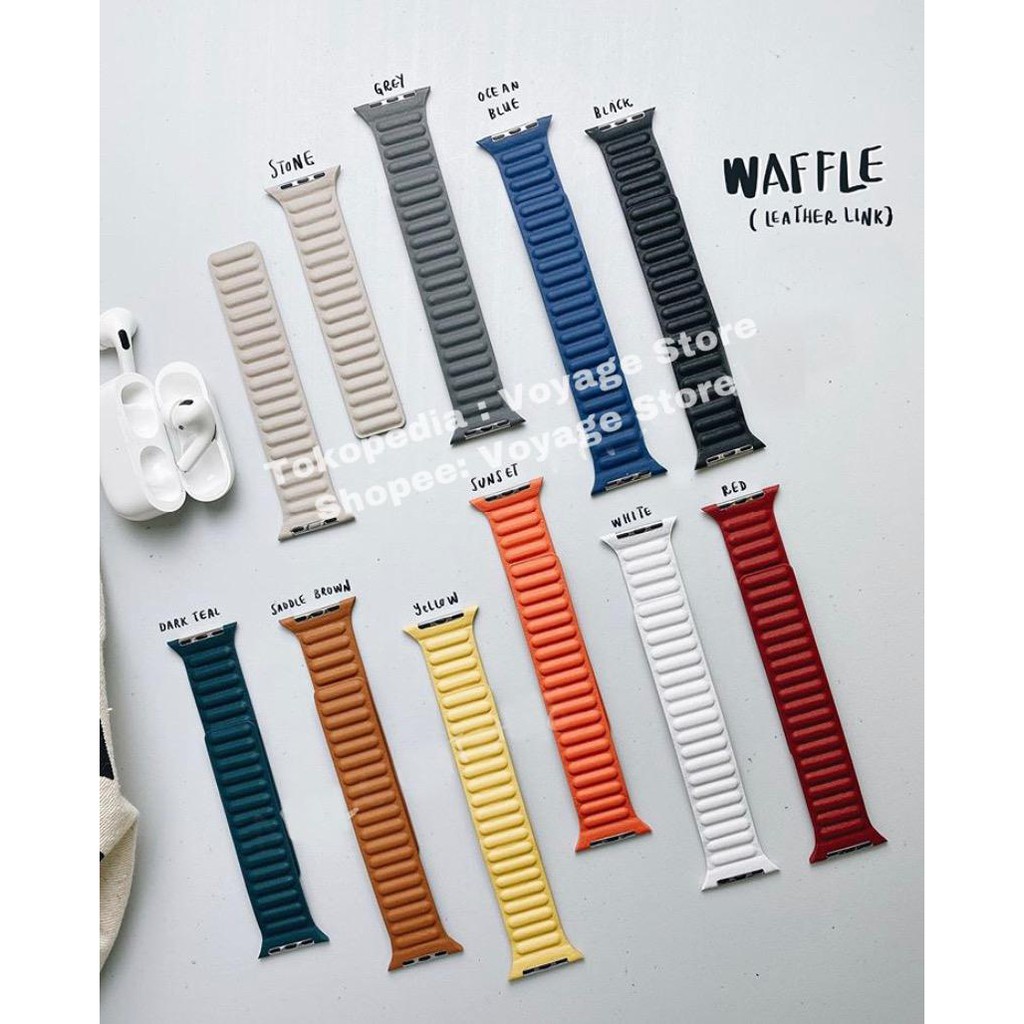 Leather Link loop magnet Apple watch SE 7 6 5 4 3 2 Strap kulit iwatch 41mm 45mm 44mm 40mm Iwo tali jam