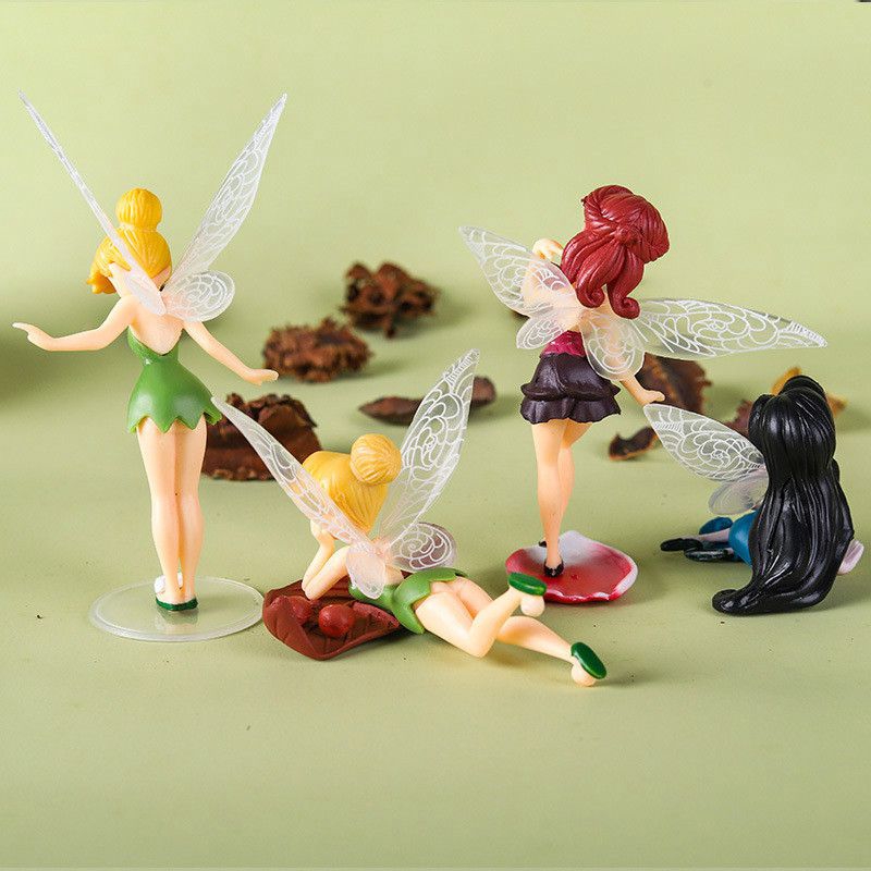 6pcs Flower Fairy Pixie Fly Wing Family Miniature Dollhouse Garden_Decor