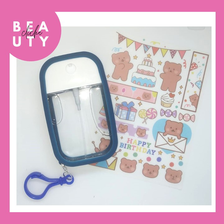 [Limited Edition - Navy&Coffee] Hand Sanitizer Spray Pocket Card Botol Kotak Gantungan Hook Touchlan