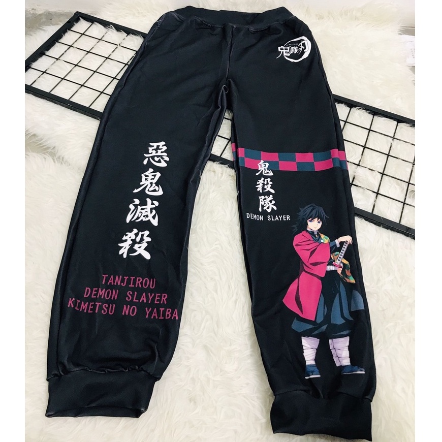 Celana Olahraga Tomioka Giyu Kanji Black Premium Unisex