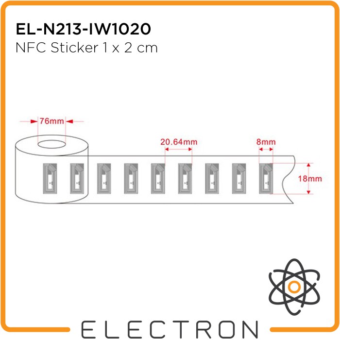 EL-N213-IW1020 NFC Sticker Kecil RFID Label Tag Compatible NTag213