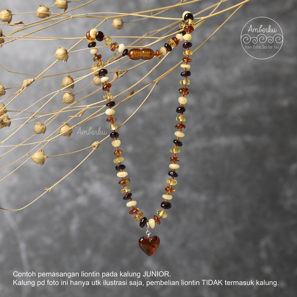 AMBERKU Liontin Amber Baltic dg Silver