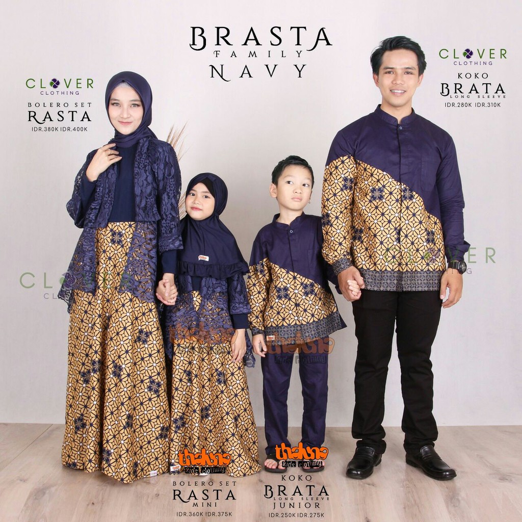 SALE Sarimbit Muslim Motif Batik - Sarimbit Keluarga Lebaran Terbaru