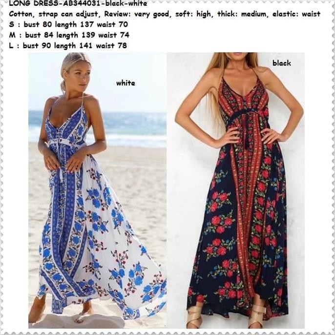 promo sexy long dress bunga longdress pantai maxi bunga korea import putih terbaru