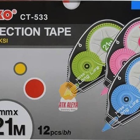 

Produk Correction Tape Joyko 21 Meter / Joyko Ct 533 / Tip Ex Kertas 21M Bagus
